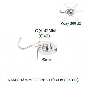 01 Móc Treo Nam Châm Từ Tính Mạnh Xoay 360 độ Treo Đồ Tiện Lợi