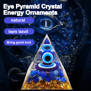 Demon Eye Pyramid Natural Lapis Lazuli Energy Bring Good Luck Meditation Ornament