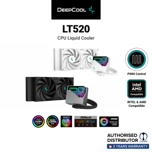 DEEPCOOL LT520 / LT720 / 240 AIO Liquid CPU Cooler FK120 Fans [2 Color Options / LGA1700 Ready]