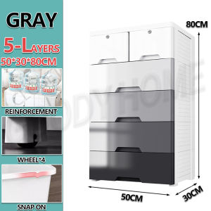 Goody SpaceSaver Plastic Drawer Cabinet with Anti-Tilt Buckle and Heavy-Duty Wheels - Durable Elegant Household Storage Organizer