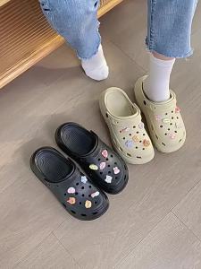 [Free Shipping] Thick-Soled Perforated Shoes 2026 New Model Height-Increasing Cloud EVA Anti-Slip Anti-Odor Puff Half-Slippers For Women Suitable For Summer Outdoor Wear