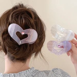 WILLUCK Tối giản Kẹp tóc hình trái tim Đa năng Phong cách Hàn Quốc Kẹp tóc Barrette Ngọt ngào Thiết kế minh bạch Kẹp tóc hình mỏ vịt dành cho phụ nữ
