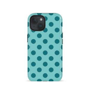 The new simple blue polka dot pattern two-in-one film phone case is suitable for iPhone 17 16 15 14 13 12 11 etc.