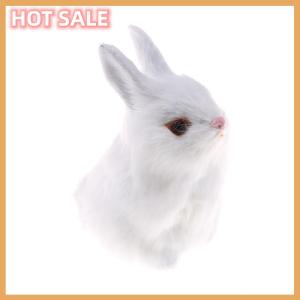 🔥🔥🔥dingdaocunz Imitate hair White Furry Rabbit Nap Toys Simulation Animal Model Decoration
