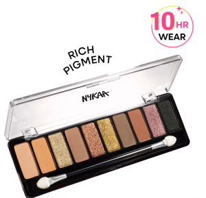 Nykaa Eyes On Me! 10-in-1 Eyeshadow Palette - Smokey at 8! (12g)