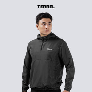 Terrel man basic cagoule jacket grey olah raga gym lari running