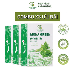 COMBO 3 HỘP bột cần tây rau má MONA GREEN 14gói/hộp