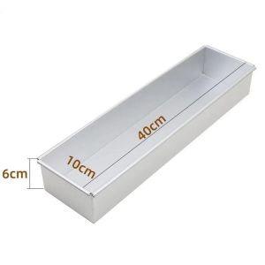 40CM Thickened Stainless Steel Rectangular Tiramisu Cake Mold Side Opening Cheesecake Mousse Square Fixed Mold