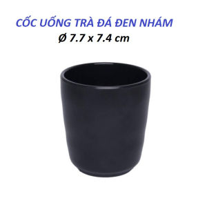 Ly cốc nhựa melamine nhám đen uống trà đá Ø 7.7 x 7.4 cm - LY 32N
