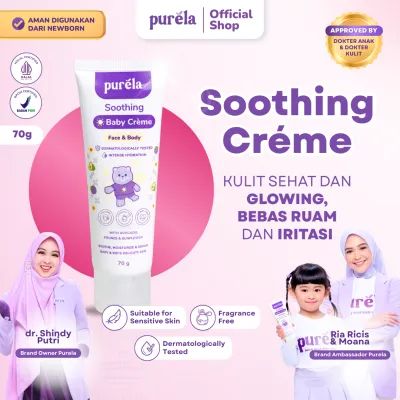 [PILIHAN RICIS DAN MOANA] PURELA Soothing Baby Creme 70 - Krim untuk Membantu Mengurangi Gatal karena Biang Keringat dan Ruam Popok - Bahan Alami dan Organik