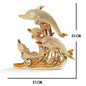 Wedding Decor Crafts Ceramic Creative Room Decoration Handicraft Gold Animal Porcelain Figurines Decorations