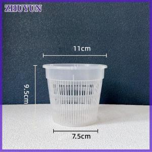 ZHUYUN 11 14cm Mesh Pot Root Control Transparent Flowerpot For Orchid Flower Breathable Growth Container Garden Plastic Flower Pot
