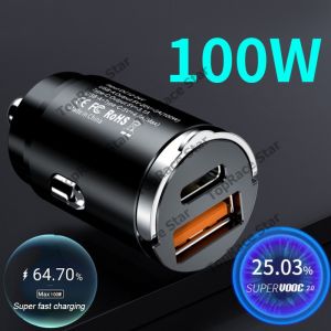 150W Charger Mobil Adaptor Charger  Mobil 5 Port  LED Cepat Pengisi Daya Mobil Pengisian Daya Cepat PD QC3.0 Tipe-c Fast Charging