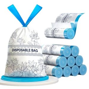 [😀SG Ready Stock]100PCS 45*59cm Rubbish Bag printing Plastic Bag Handle Breakpoint Thickened Disposable