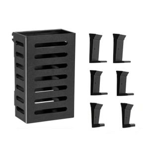 OUTOPEN Black Hanging Aquarium Plant Holder Floating with Hanging Hooks Aquatic Plant Pot Aquarium Accessories Plastic Aquarium Planter Cups Planter Baskets Aquarium