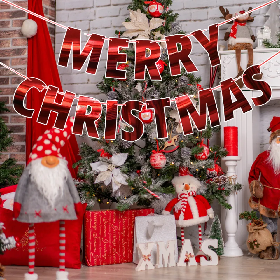 Festive Charm with the Christmas Banner MERRY CHRISTMAS Christmas Decoration Flag Christmas Pendant