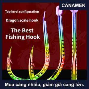 【CANAMEK】 10pcs rồng quy mô Kirin iseni rực rỡ bạc và trắng cá thu lớn trò chơi móc Đen Pit Hoang Dã câu cá lớn trò chơi số lượng lớn móc