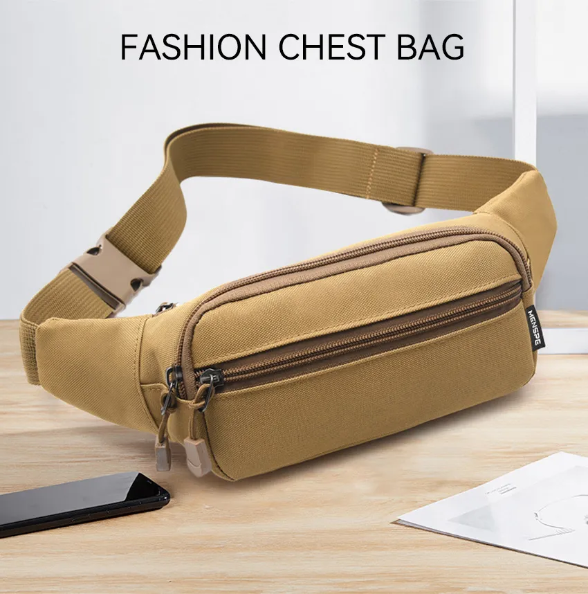 MENSPE Sports Waist Bag Fashion Men Bag Men Chest Bag Shoulder Bag