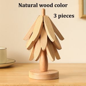 Solid Wood Insulation Placemat Anti-scalding Mat Tree Household High Temperature Resistant Table Mat