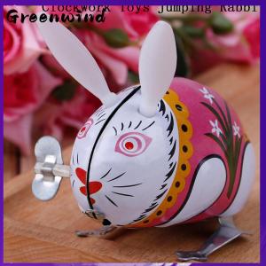 【Greenwind】 1Pc cute tin wind up clockwork toys jumping rabbit classic toy