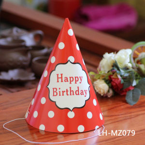 Happy Birthday Party Paper Hat Colorful Designs / Rainbow Design Birthday Party Paper Hat / Topi Birthday