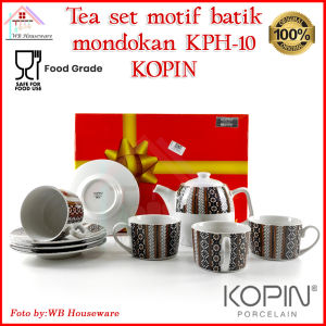 cangkir teh set motif Batik mondokan / tea set / gelas KOPIN KPH-10