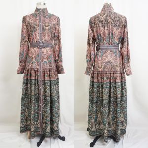 M167# Middle East Womens Clothing Cross-Border Foreign Trade Malay Southeast Asia Indonesian Muslim Print Dress  Dropshipping