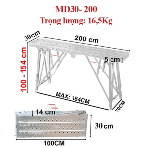 [MỚI] Giàn Giáo Gấp Gọn MD30 Bàn Đứng Rộng 30cm Chắc Chắn Dễ Dàng Gấp Gọn - Chính hãng NIKITA 2025