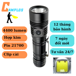 Đèn pin siêu sáng G40 3000 lumen đèn bin cầm tay vỏ hợp kim nhôm chống nước IPX4 led SST40 dùng pin 21700 5000mAh