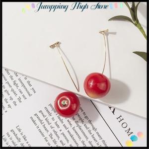 【Jumpping】 ต่างหูเชอร์รี่สีแดงสำหรับผู้หญิงใหม่1คู่เหมาะสำหรับผู้หญิงที่มีบุคลิกน่ารักต่างหูปาร์ตี้สำนักงาน