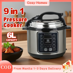 9 in 1 Pressure Cooker Stainless Steel Smart Rice Cooker Multi-Function Non-Stick Cooker  Of Steaming Stewing Boiling and Fast Cooking Anti Scald Handle Steamer Warmer Saute Household  Large Capacity Kitchen Stewing Cooker