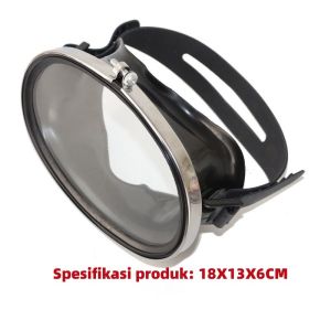 Masker Alat Selam Bingkai Besar Baja Tahan Karat Kaca Tempered HD
