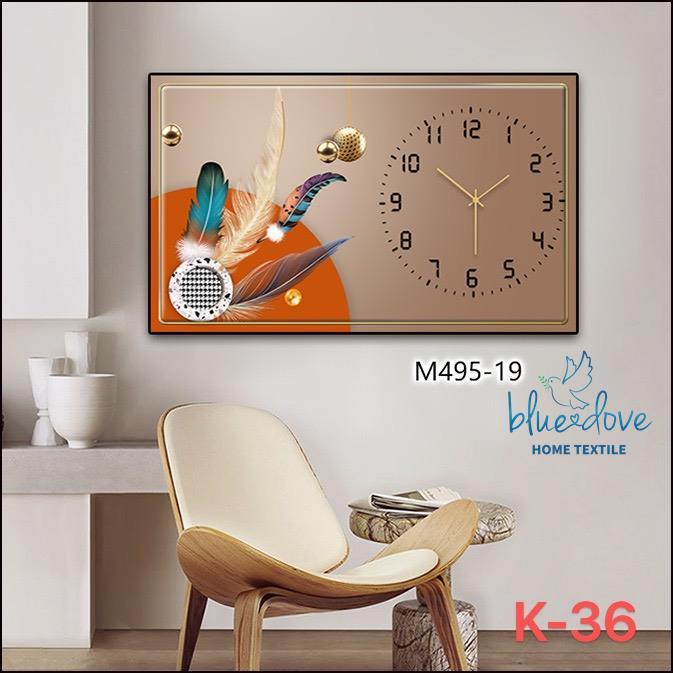 Decorative Painting Light Luxury Home Rectangular Clock Wall Painting ...