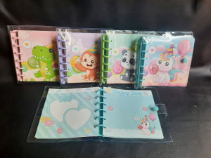 Buku Catatan Mini Notebook Binder Loose Leaf PVC File Cute Kartun Karakter DINO MONKEY PANDA UNICORN 13 x 13 cm 6 Ring Organizer Kertas Alat Tulis Jurnal Bingkisan Hadiah Lucu Grosir Ready COD WB-95548