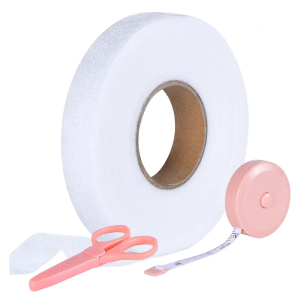 Ironing Hem Tape Width 2cm Hemming Fabric Tape Iron-On Hem Tape with Scissors & Tape Measure for Jeans Hem Curtain