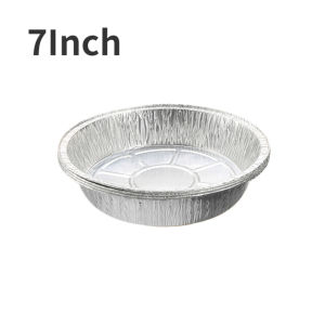 10Pcs Oil-Proof Aluminum Foil Tin Box Round Disposable BBQ Tray Non-Stick Air Fryer Liner Mat Baking Tin Foil Tray Household Tin Foil Bowl