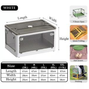 5 Door Open Foldable Storage Box with Wheels Premium Quality Material Stackable Storage Cabinet Oraganiser