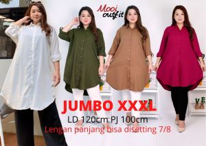 Mooi Outfit - Tunik Jumbo LD 100 120 130 Kekinian Bahan Adem / Tunik Wanita Dewasa