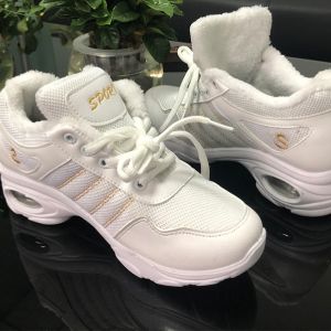 White Sports Dance With Mesh Face Ghost Step Dance Shuffle Dance Soft Soled Square Dance Shoes