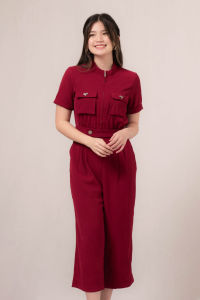 RIMINI - Jumpsuit Cargo Wanita Lengan Pendek Korean Style Size Xs - XL - Qory Romper 85823