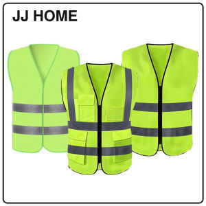 【JJ HOME】Safety Reflective Vest Visibility Jacket With Pocket Zip Uniform Night Activities
