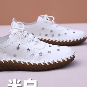 2022 medium heel sandals womens sandals leather parisian sandals for women 123 inch parisian sandals for women Soft Leather Hollow Womens Shoes Summer 2022 New Style Hole Beef Tendon Sole Sandals Flat Casual Mother㏇X0415