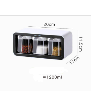 Kệ gia vị treo tường ecoco E2006 bộ 2 ngăn và 3 hộp - Hàng cao cấp chính hãng