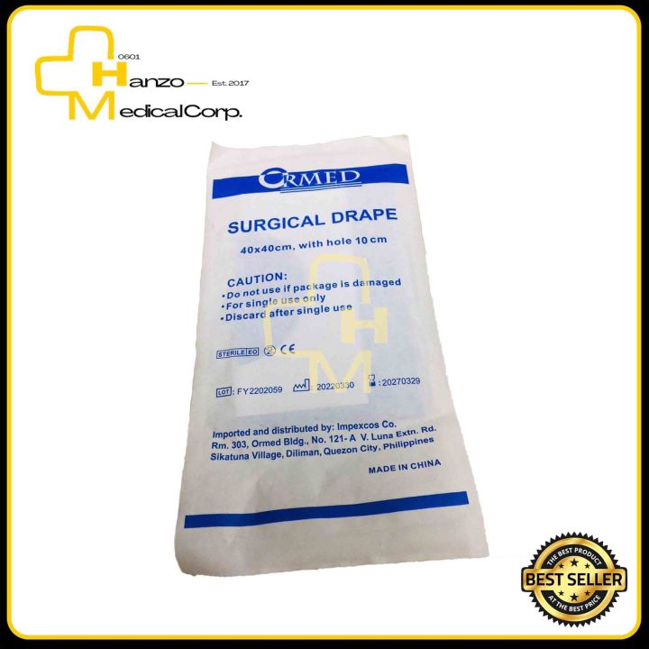 Ormed ORMED SURGICAL DRAPE 40X40 W/ HOLE 10CM | Lazada Philippines