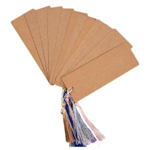 60ชิ้นที่คั่นหนังสือว่างเปล่าที่คั่นหนังสือกระดาษมีพู่หลากสีที่คั่นหนังสือประดิษฐ์ที่คั่นหนังสือสวยงามสำหรับครู