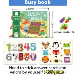 14/30Pages Kids Hand On Sticker Game Busy Book Reusable Early Educational Learning Cognition Toys