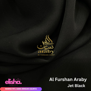 Per50cm Al Furshan Araby Premium Polos Warna Hitam Pekat Lebar 150 cm Best Seller Kain Gamis