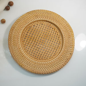 Dĩa Mây Tre ANKAN 33cm – Dĩa Trang Trí Vintage Đựng Trái Cây Bánh Kẹo Decor Quán Cafe Nhà Hàng