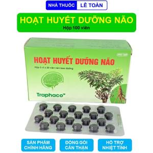 Hoạt huyết dưỡng não Traphaco giúp tuần hoàn máu não giảm đau đầu mất ngủ chóng mặt stress căng thẳng - 100 viên