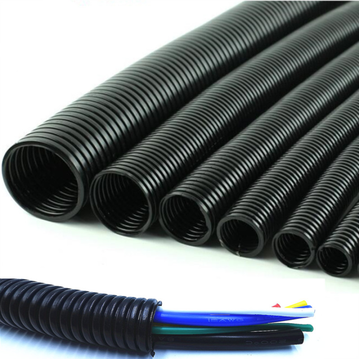 BLACK PVC Sleeve Wiring Harness Loom FLEXABLE Wire Cover TUBE CORD